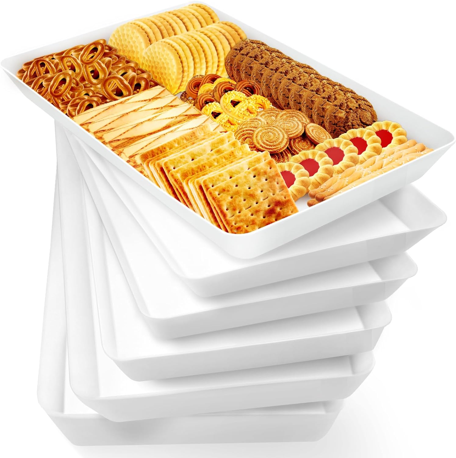 Serving Trays, Serving Platters, Plastic Trays - 4 Pcs Serving Trays, Serving Platters, Plastic Trays - 4 Pcs